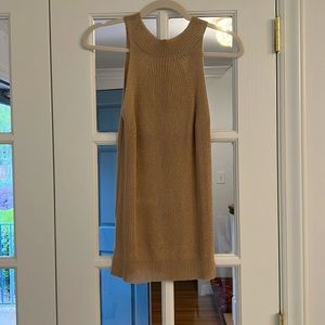 Tan cream sleeveless sweater top - size small